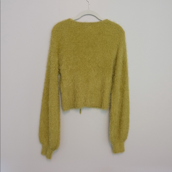J.O.A Fuzzy Green Cardigan - Picture 2 of 3